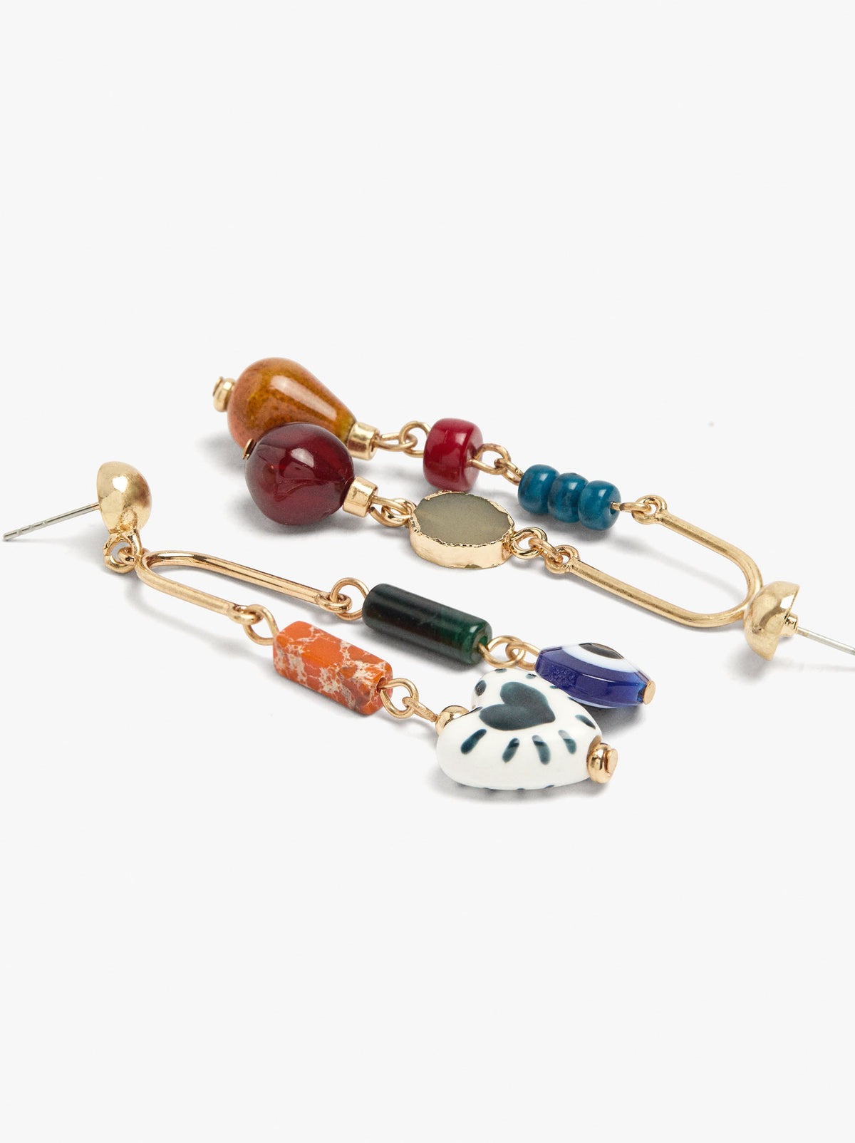 Asymmetric Earrings With Ceramic