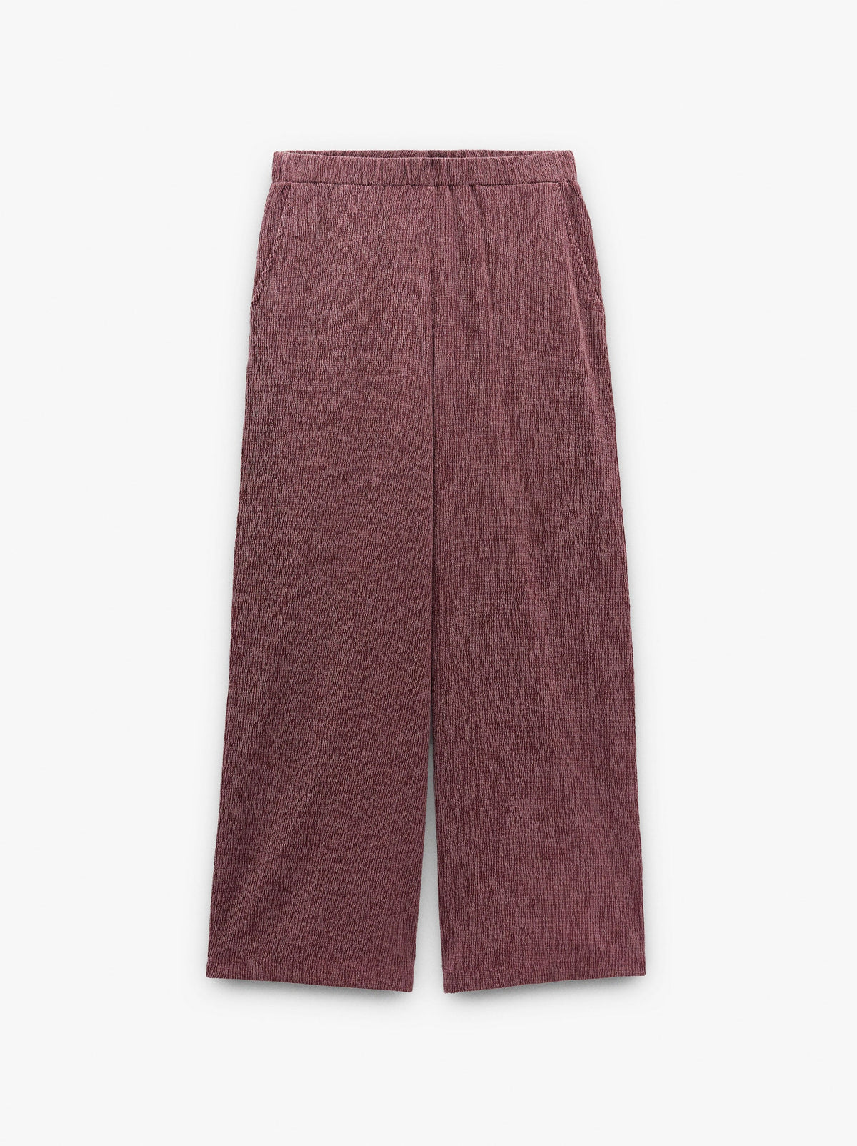 Trousers With Texture And Elastic Waist