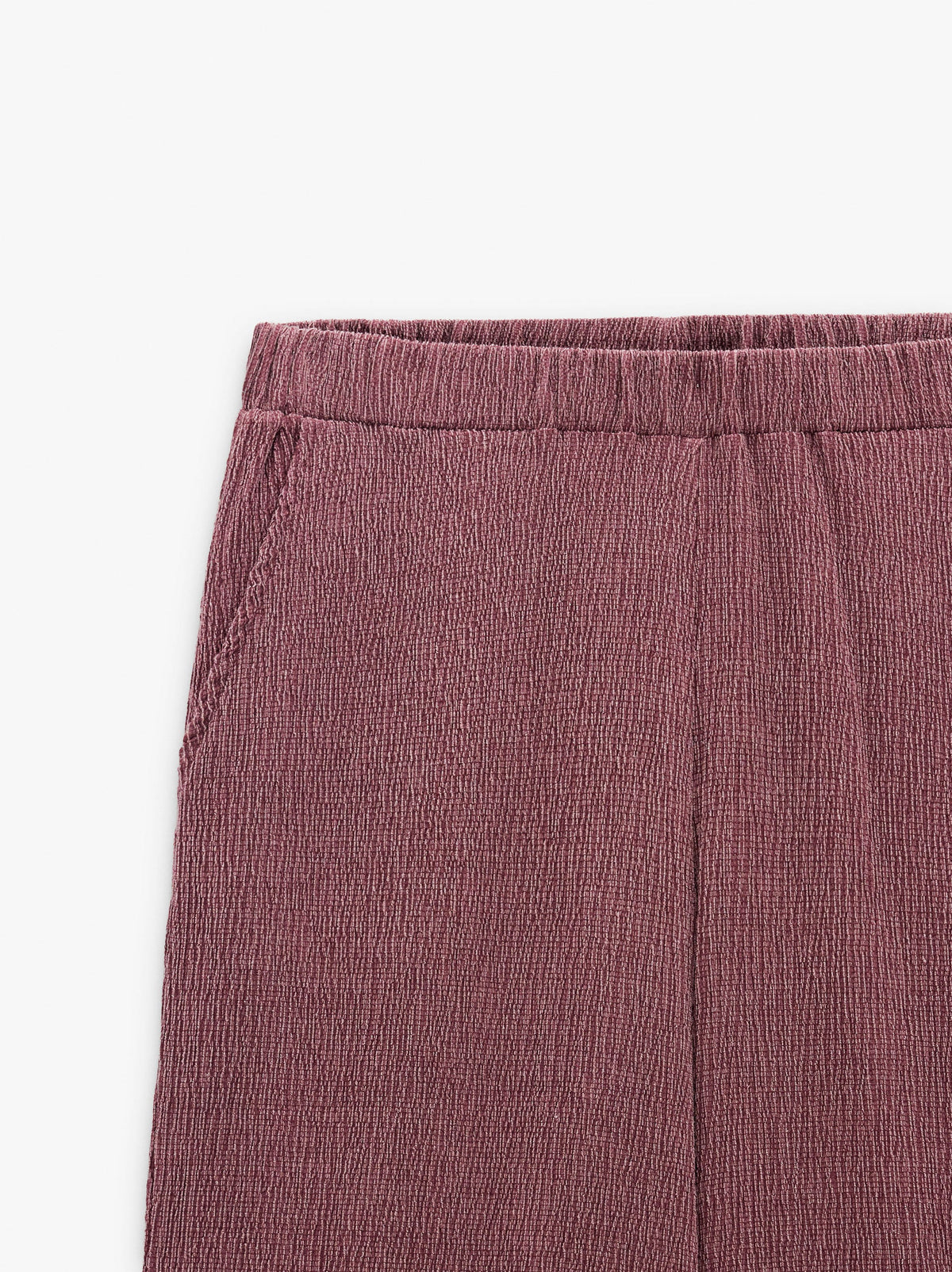 Trousers With Texture And Elastic Waist
