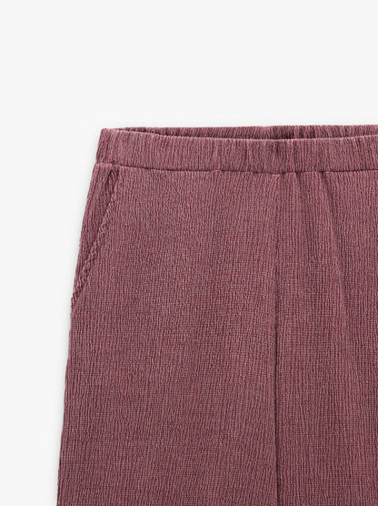 Trousers With Texture And Elastic Waist