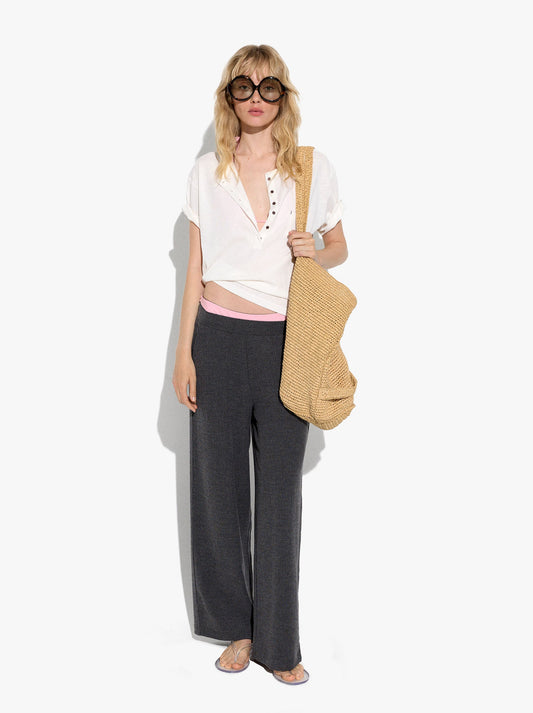 Trousers With Texture And Elastic Waist