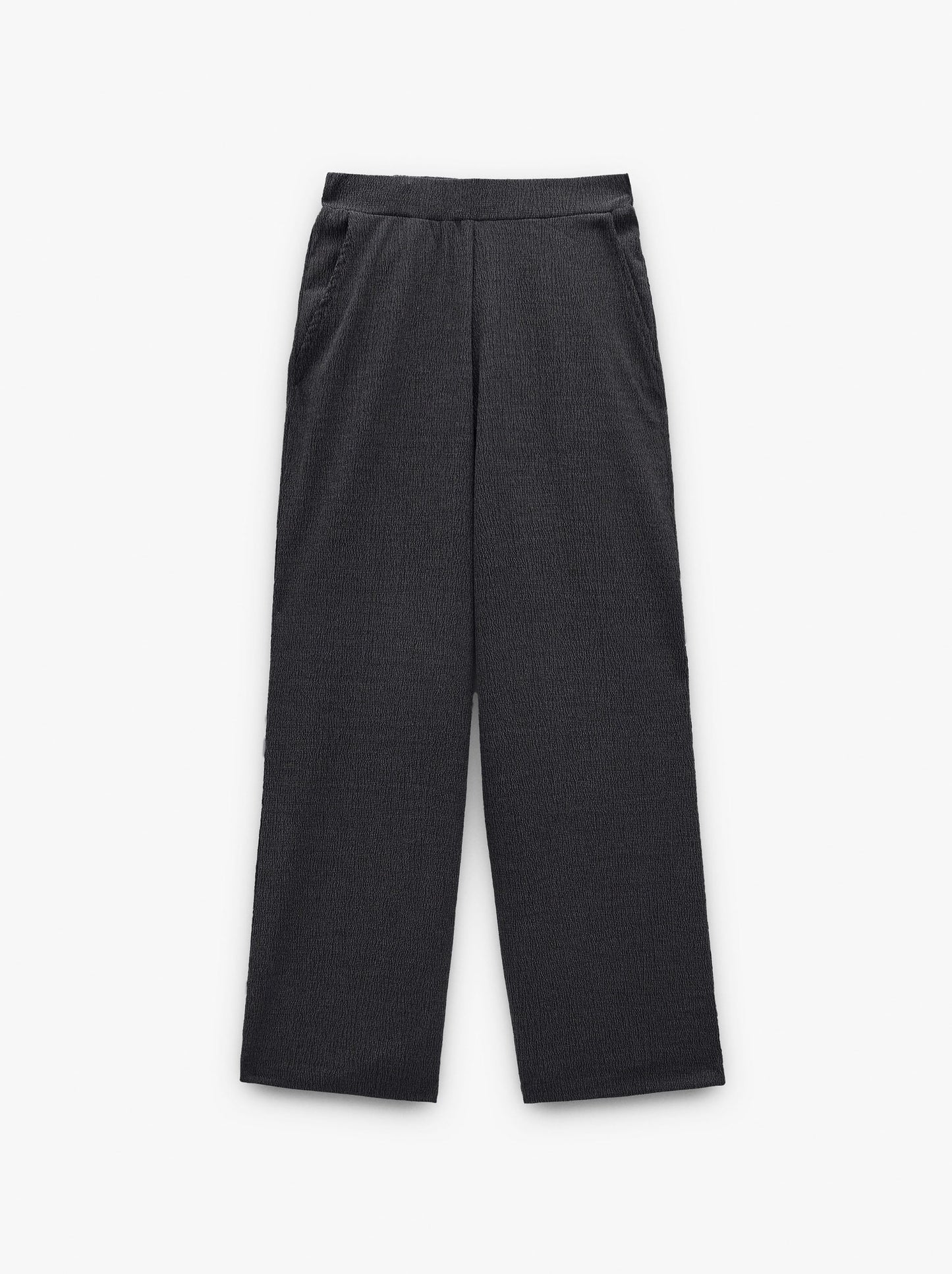 Trousers With Texture And Elastic Waist