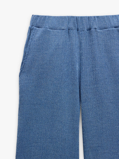 Trousers With Texture And Elastic Waist
