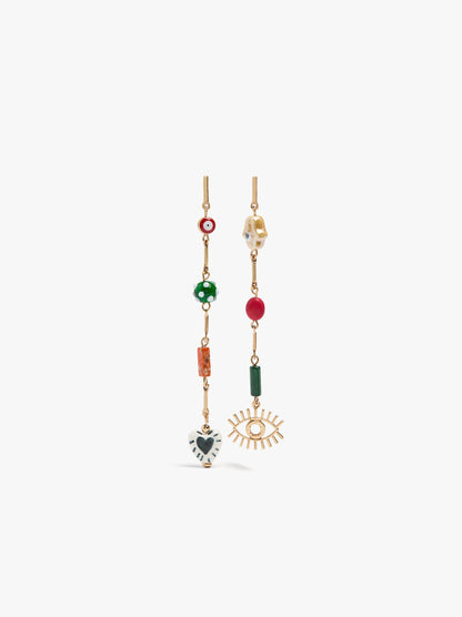 Long Bar Earrings With Ceramic