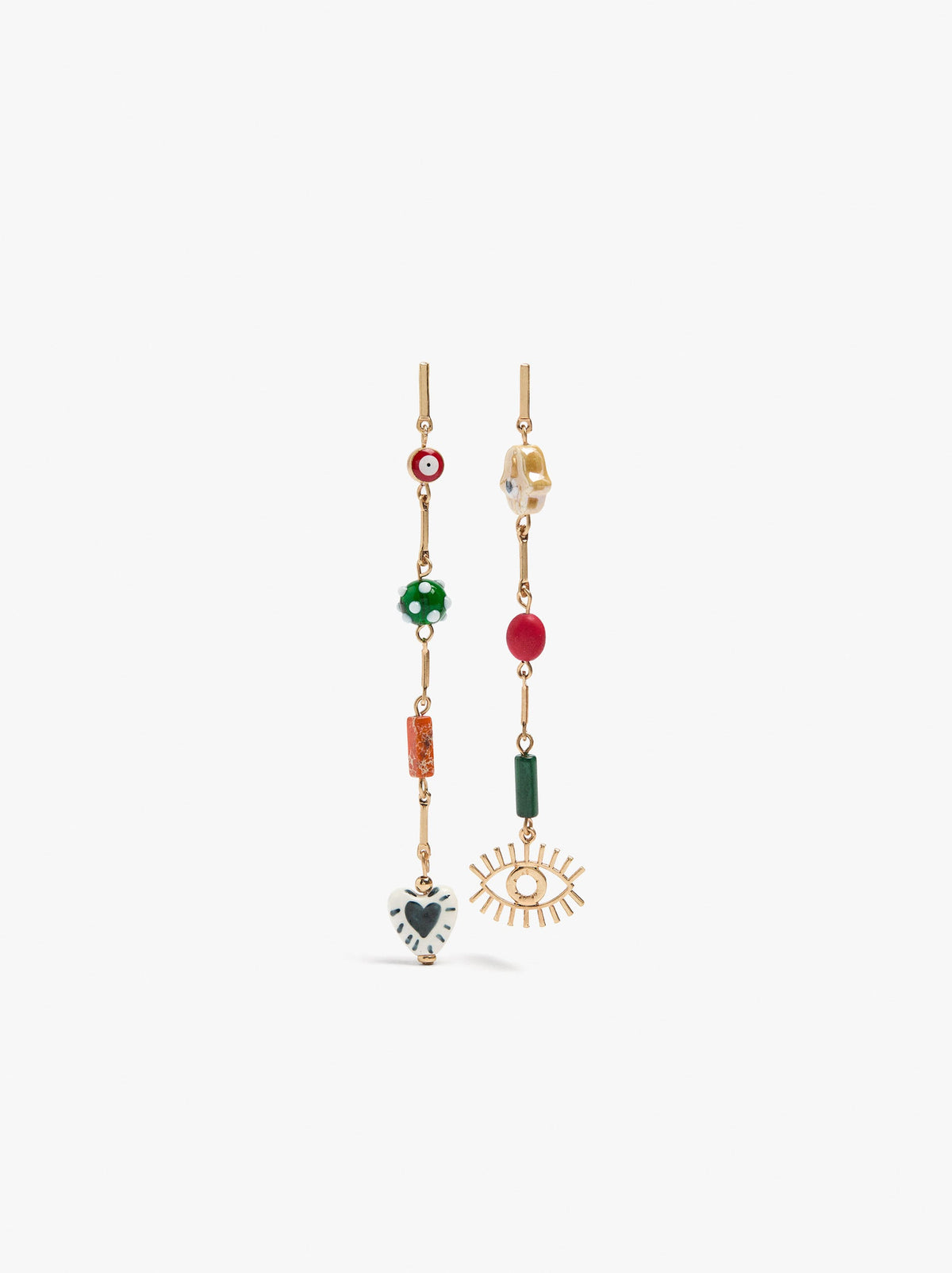 Long Bar Earrings With Ceramic