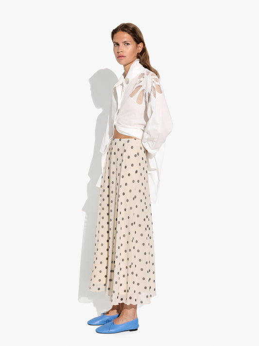 Skirt Printed With Polka Dots