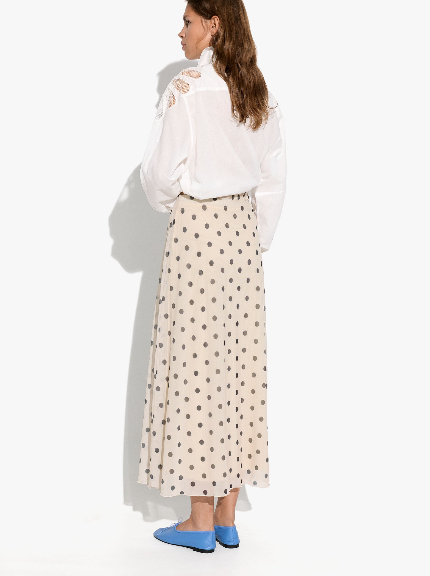 Skirt Printed With Polka Dots