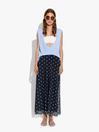 Skirt Printed With Polka Dots