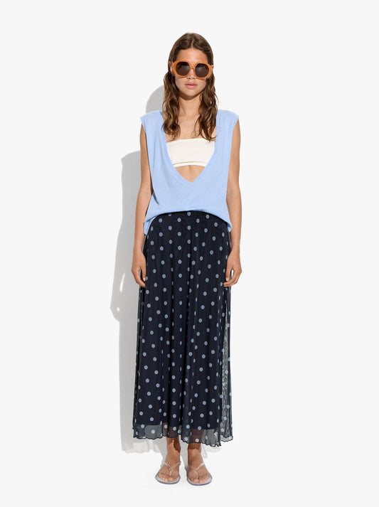 Skirt Printed With Polka Dots