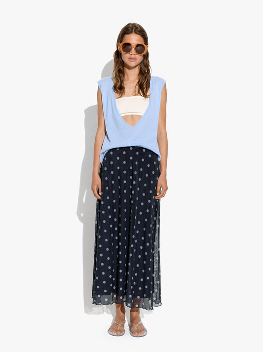 Skirt Printed With Polka Dots
