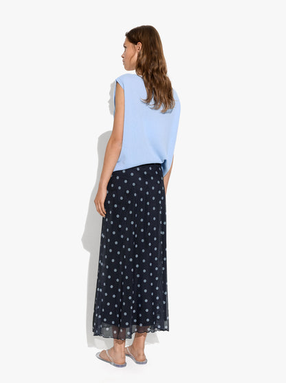 Skirt Printed With Polka Dots