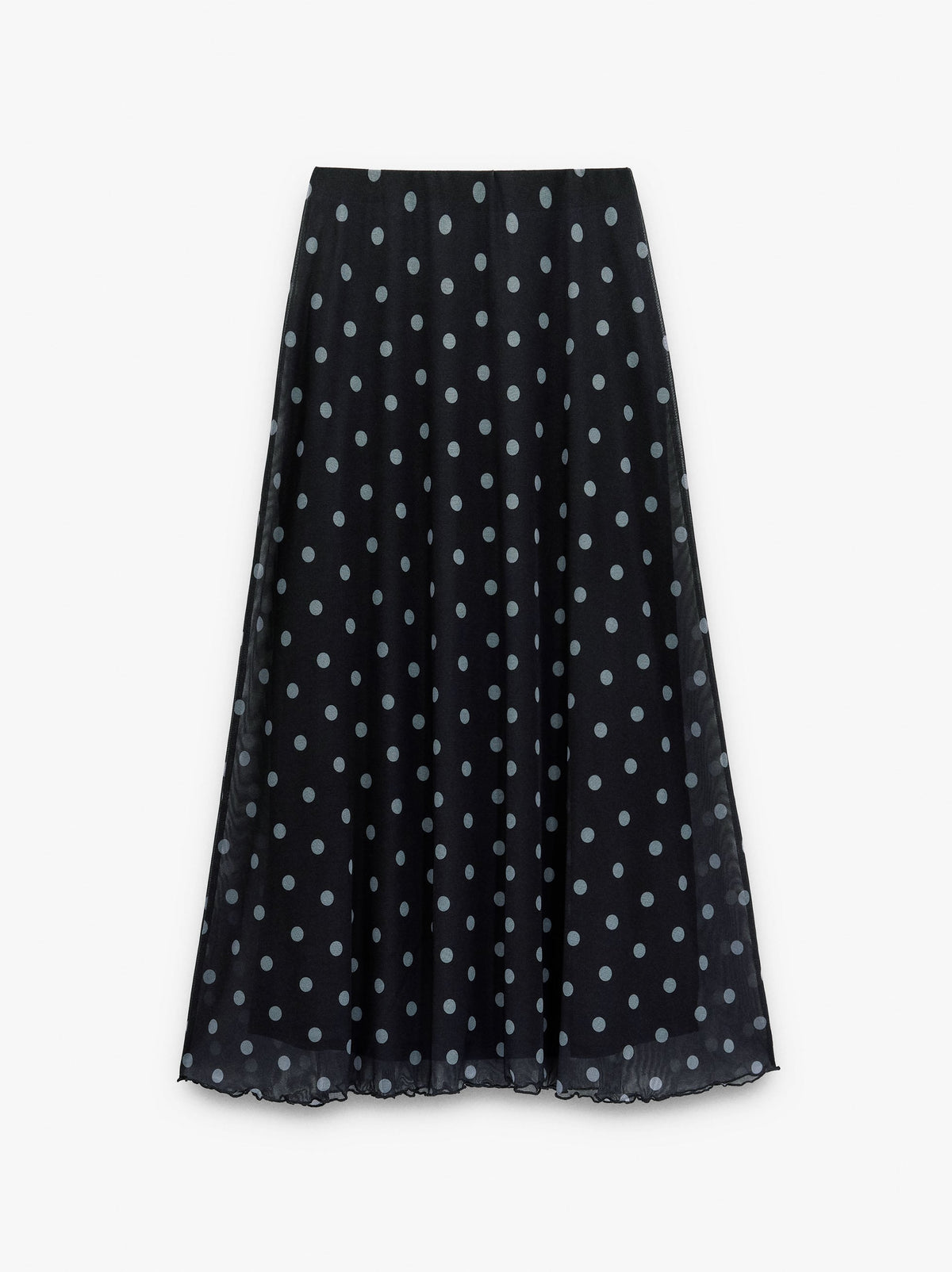 Skirt Printed With Polka Dots