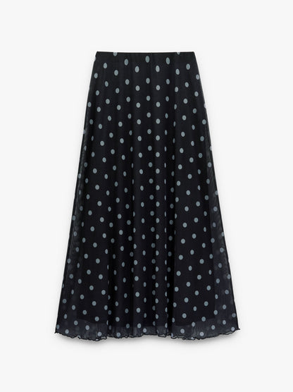 Skirt Printed With Polka Dots