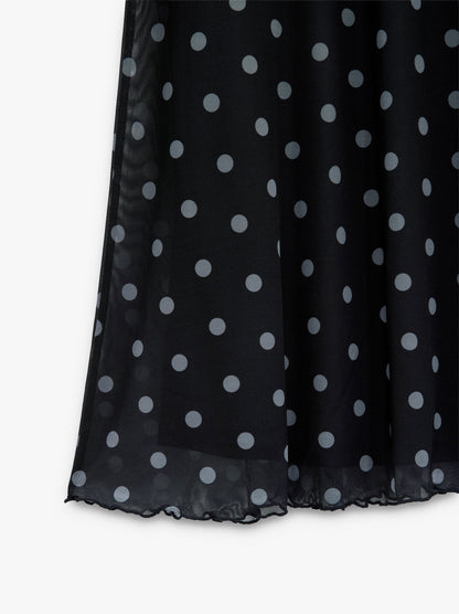 Skirt Printed With Polka Dots