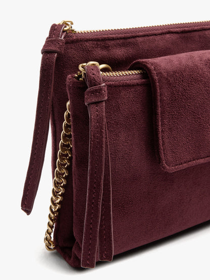 Double Leather-Effect Crossbody Bag