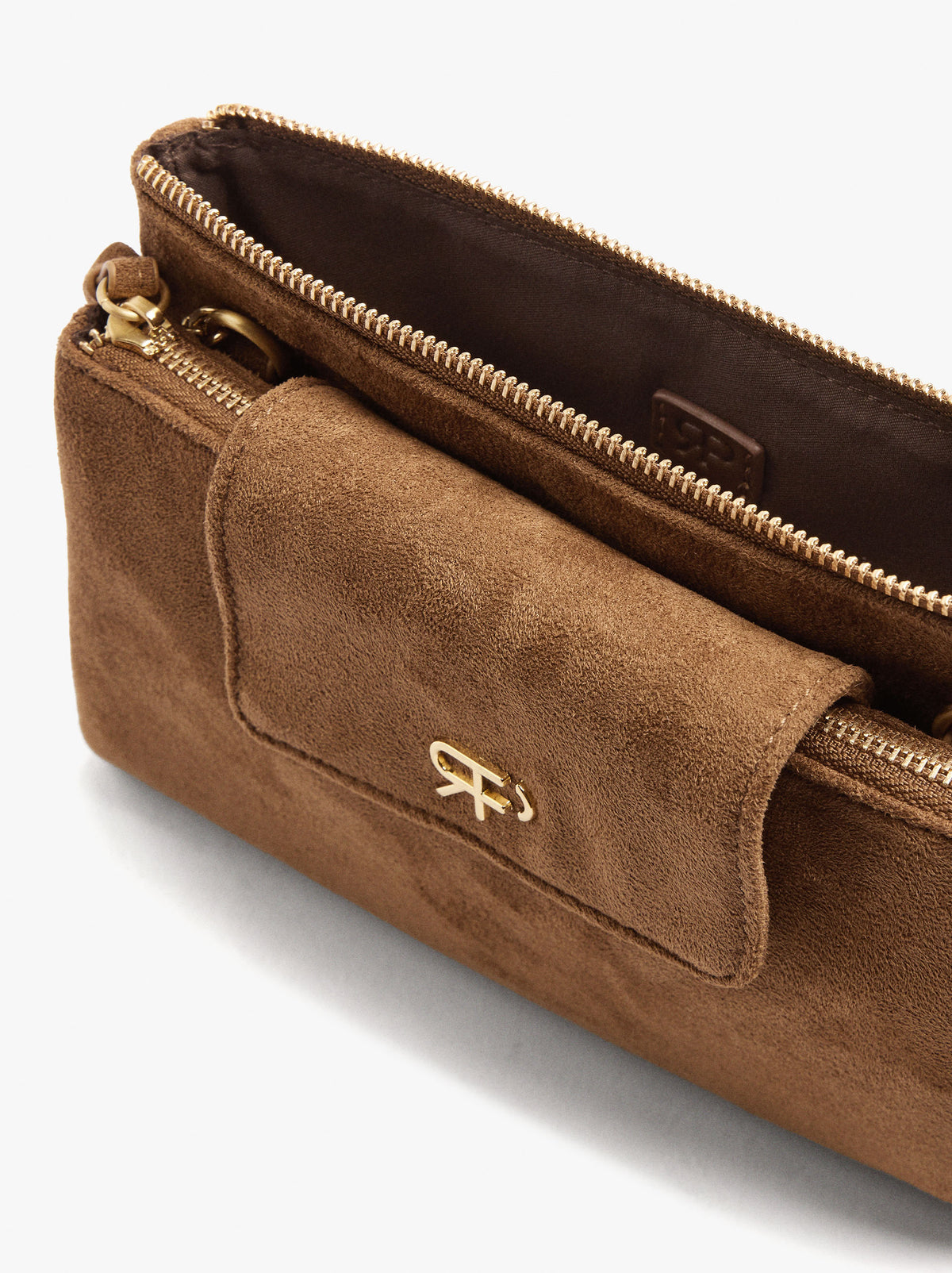 Double Leather-Effect Crossbody Bag