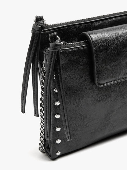 Double Crossbody Bag With Studs