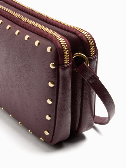 Double Crossbody Bag With Studs
