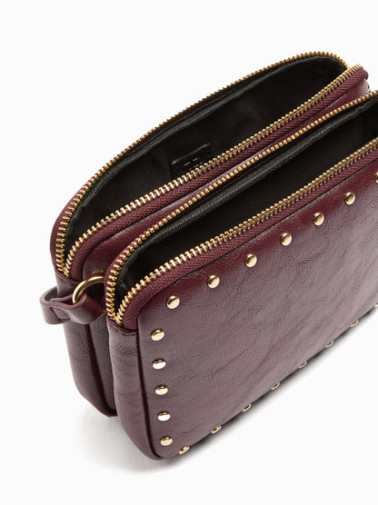 Double Crossbody Bag With Studs