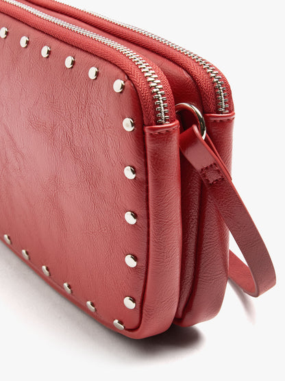 Double Crossbody Bag With Studs