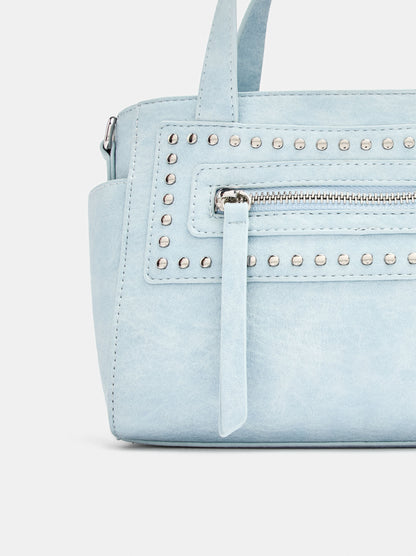 Leather-Effect Tote Bag With Studs