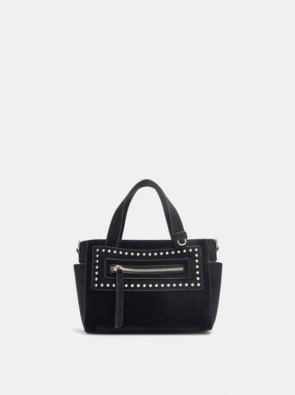 Leather-Effect Tote Bag With Studs