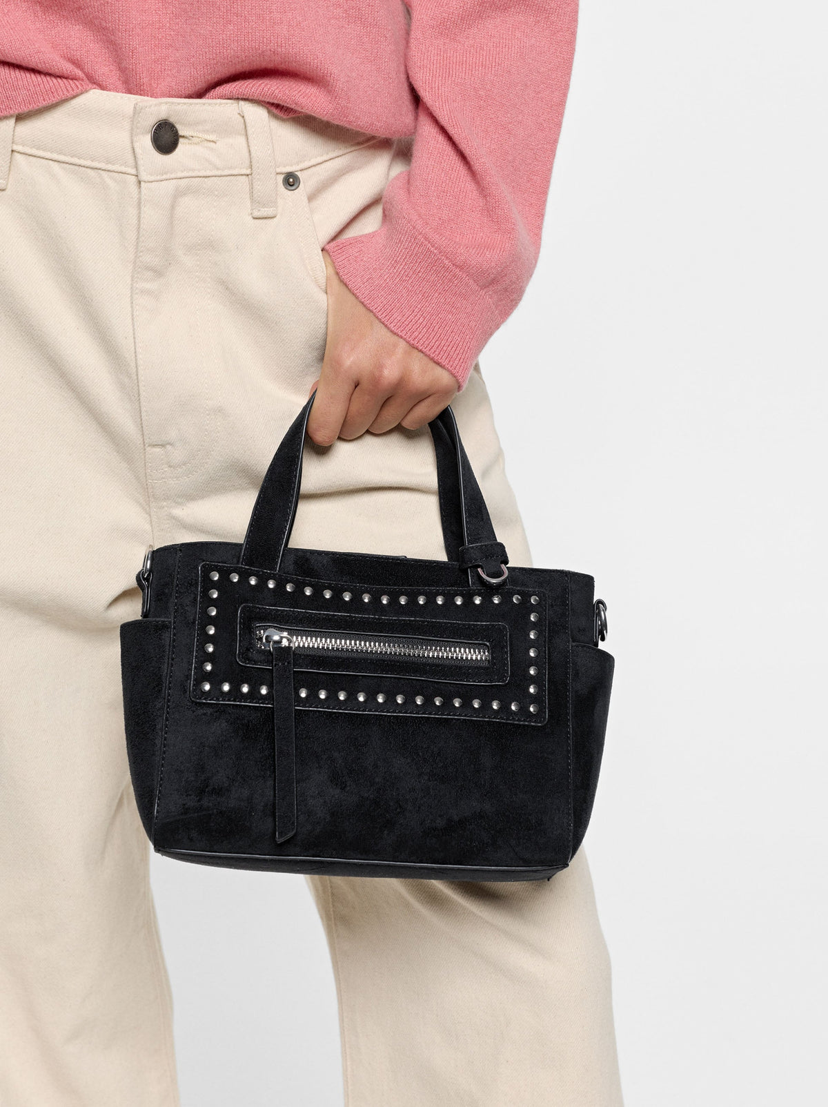 Leather-Effect Tote Bag With Studs