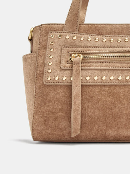 Leather-Effect Tote Bag With Studs