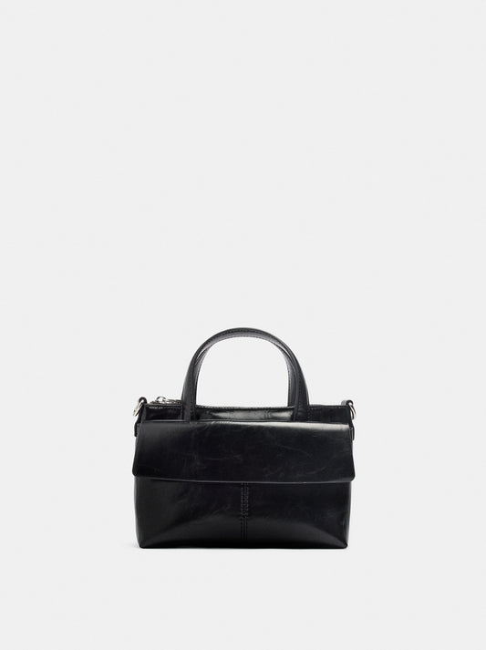 Tote Bag With Flap And Crossbody Strap