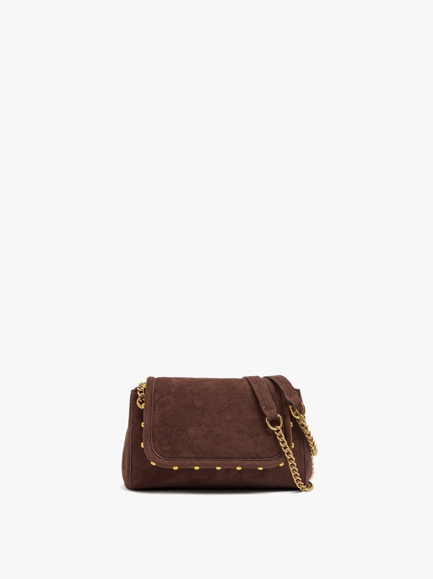 Leather-Effect Shoulder Bag With Beads And Chain