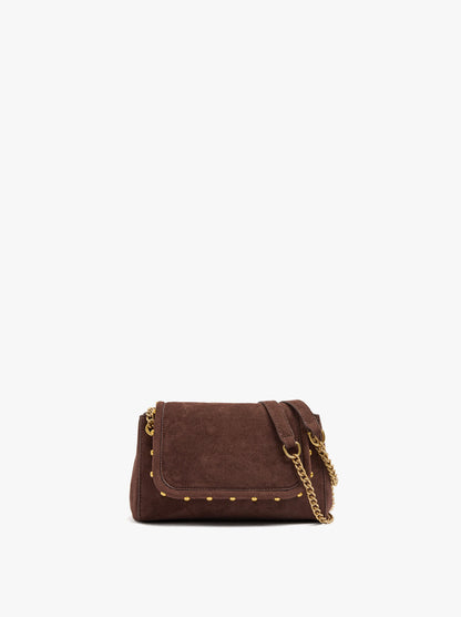 Leather-Effect Shoulder Bag With Beads And Chain