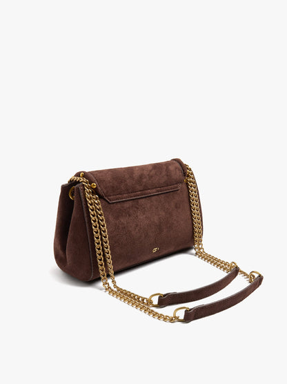 Leather-Effect Shoulder Bag With Beads And Chain