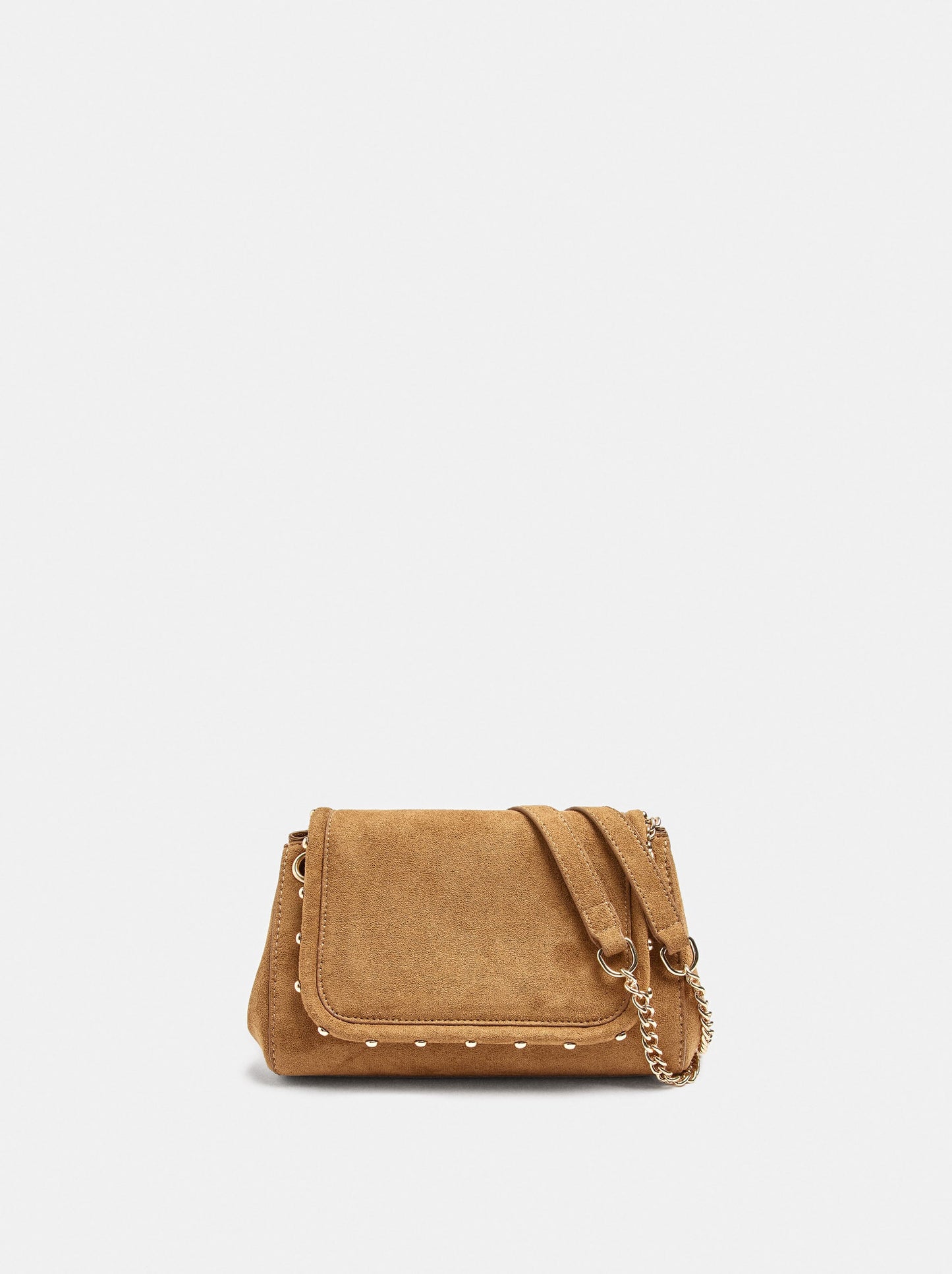 Leather-Effect Shoulder Bag With Beads And Chain