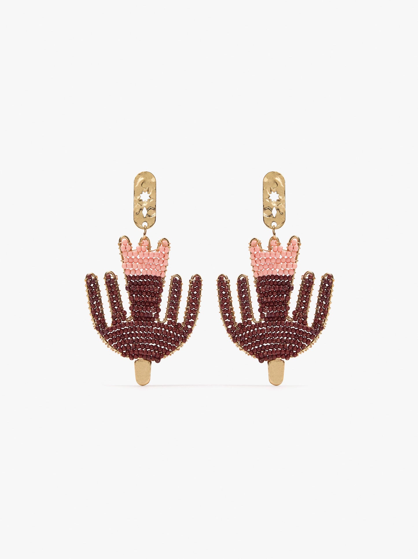 Long Earrings With Glass Beads