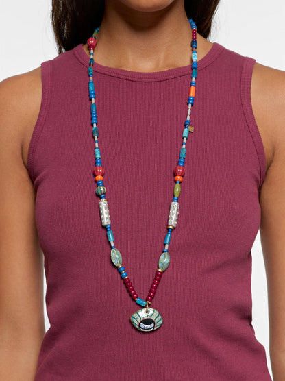 Long Necklace With Multicolour Beads