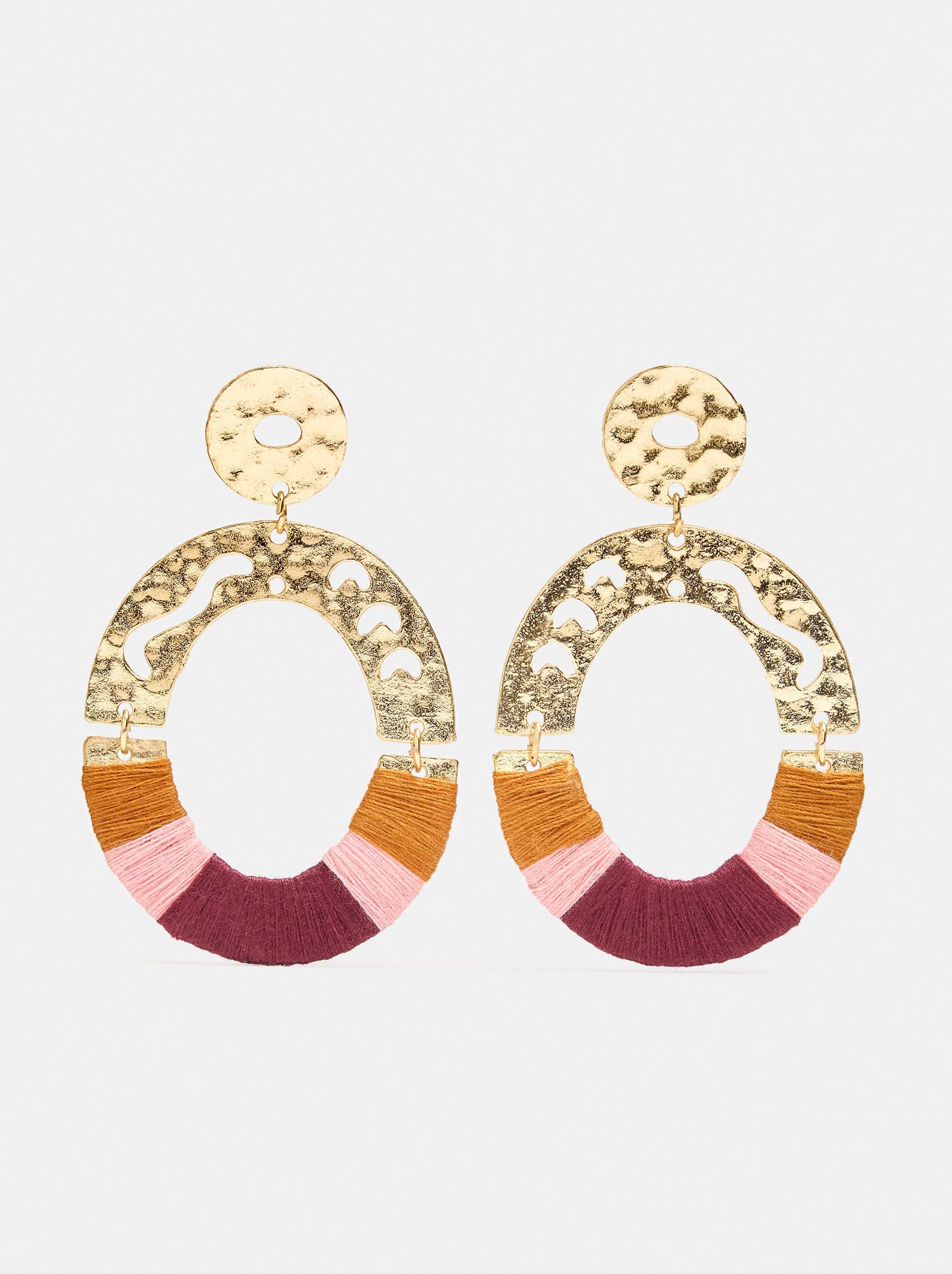 Long Earrings With Multicolor Threads