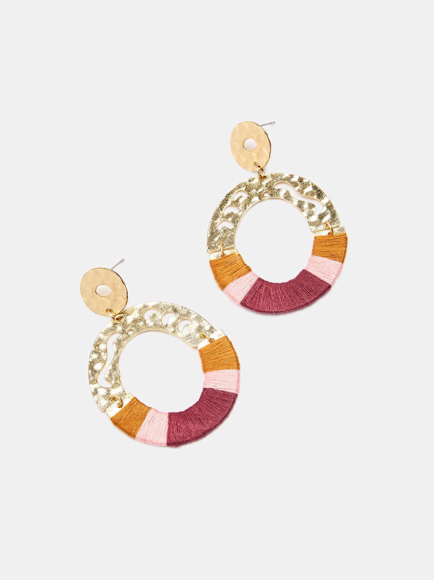 Long Earrings With Multicolor Threads