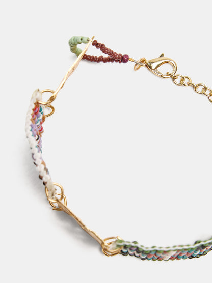 Wide Bracelet With Geometric Beads