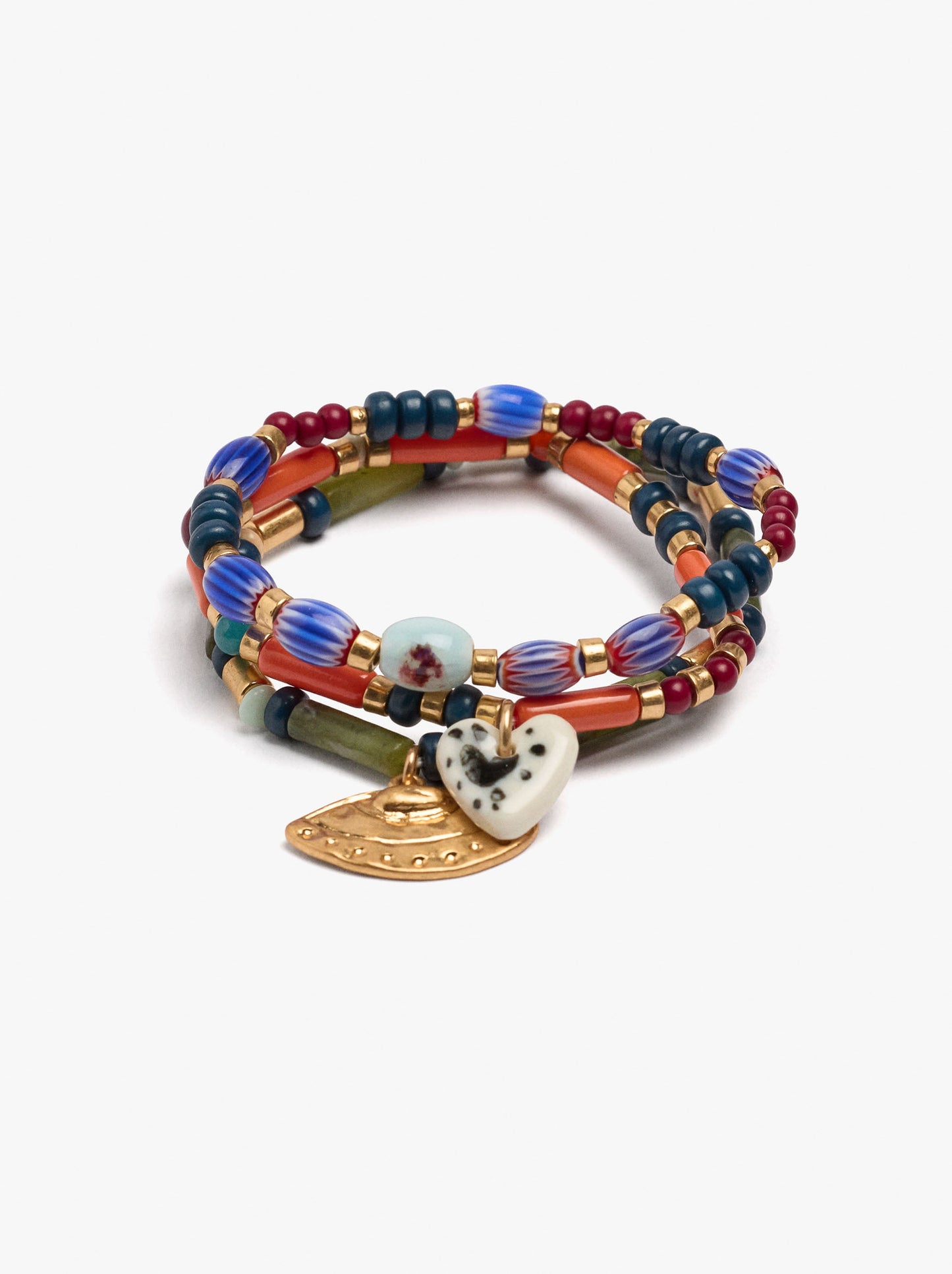 Set Of Bracelets With Beads And Pendants