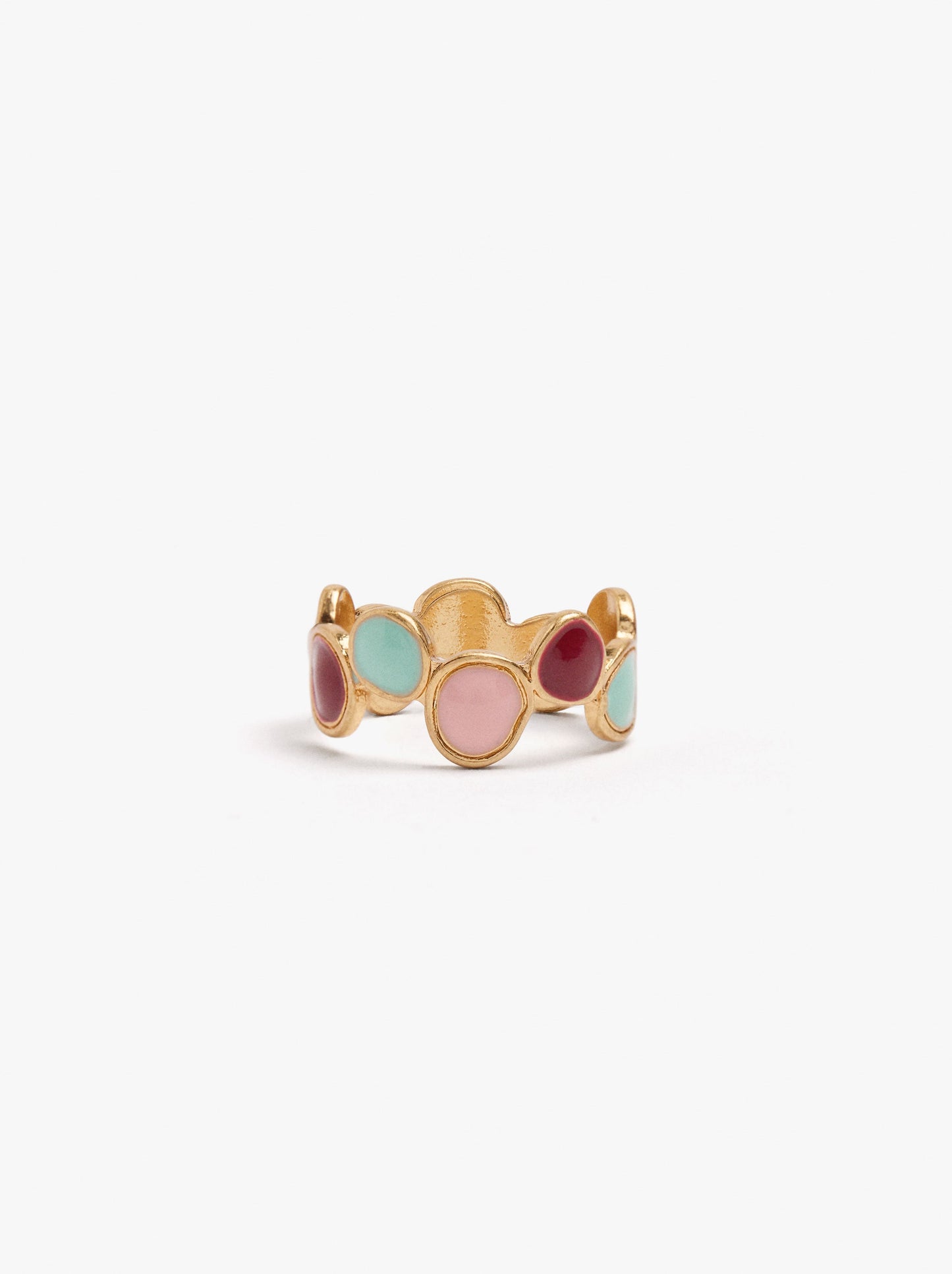 Ring With Oval Enamelled Shapes