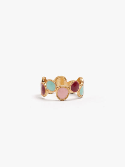 Ring With Oval Enamelled Shapes
