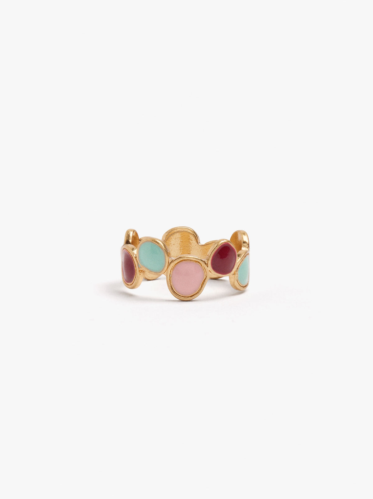 Ring With Oval Enamelled Shapes