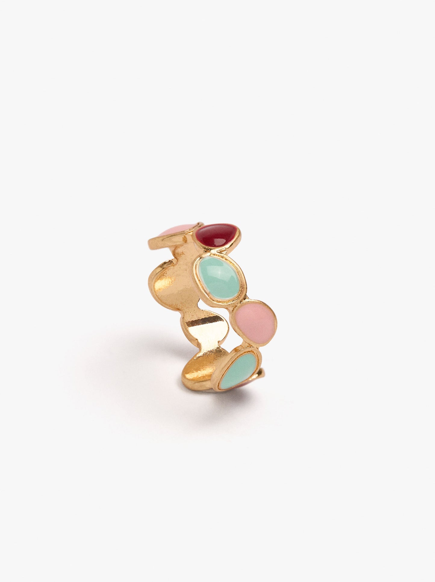 Ring With Oval Enamelled Shapes