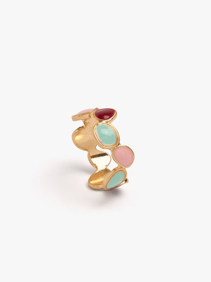 Ring With Oval Enamelled Shapes