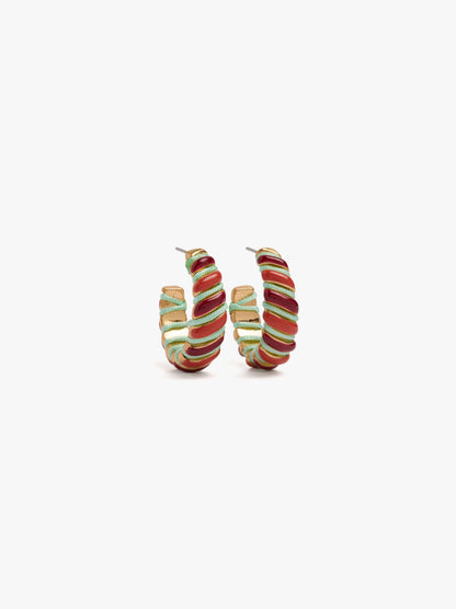 Segmented Hoop Earrings With Enamel