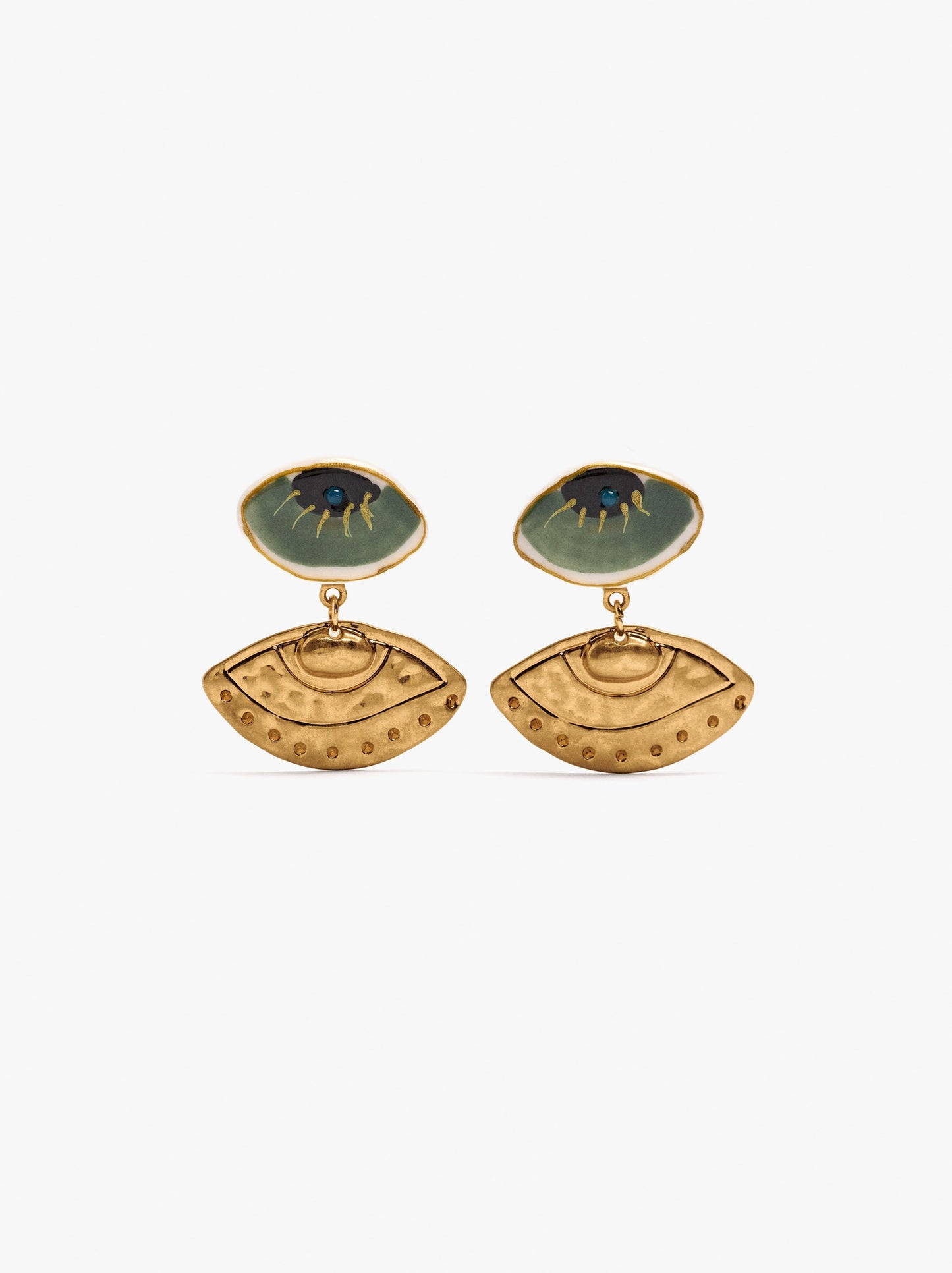Earrings With Ceramic Eyes