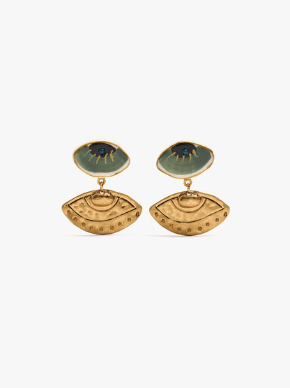 Earrings With Ceramic Eyes