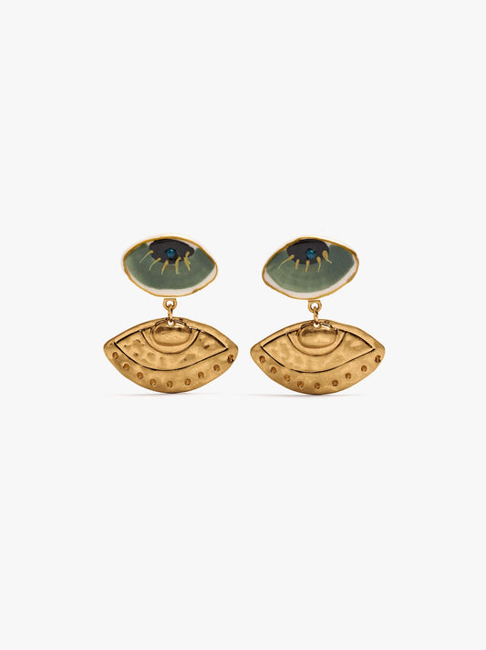Earrings With Ceramic Eyes