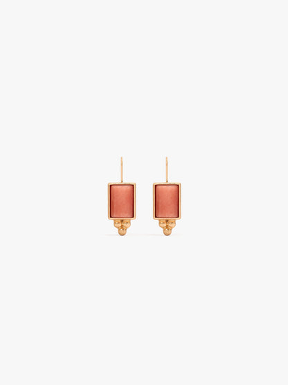 Rectangular Earrings With Stones