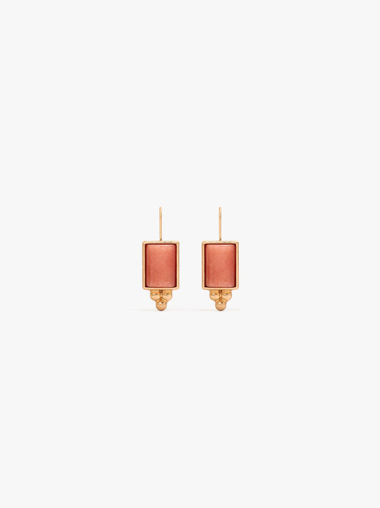 Rectangular Earrings With Stones